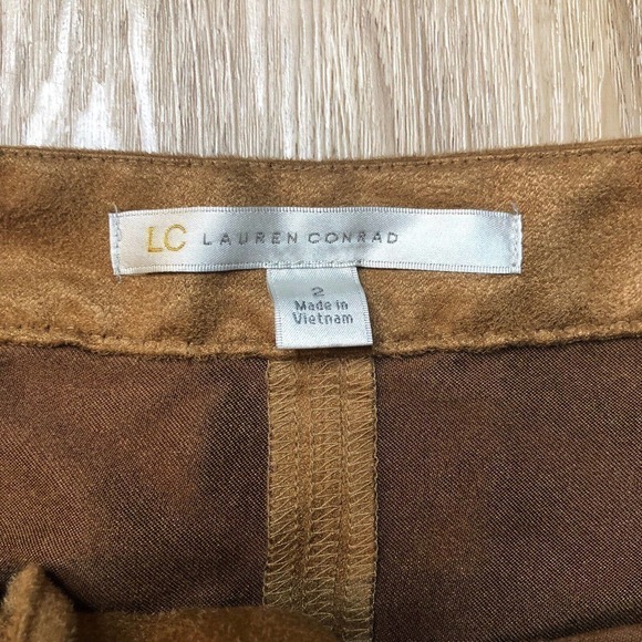 Womens LC Lauren Conrad Textured Mini Skirt SZ 2 Brown - Picture 3 of 5